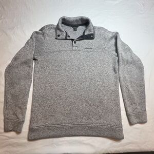 Mens Eddie Bauer Gray Fleece 1/4 Snap Pullover sweatshirt Jacket Sz. M